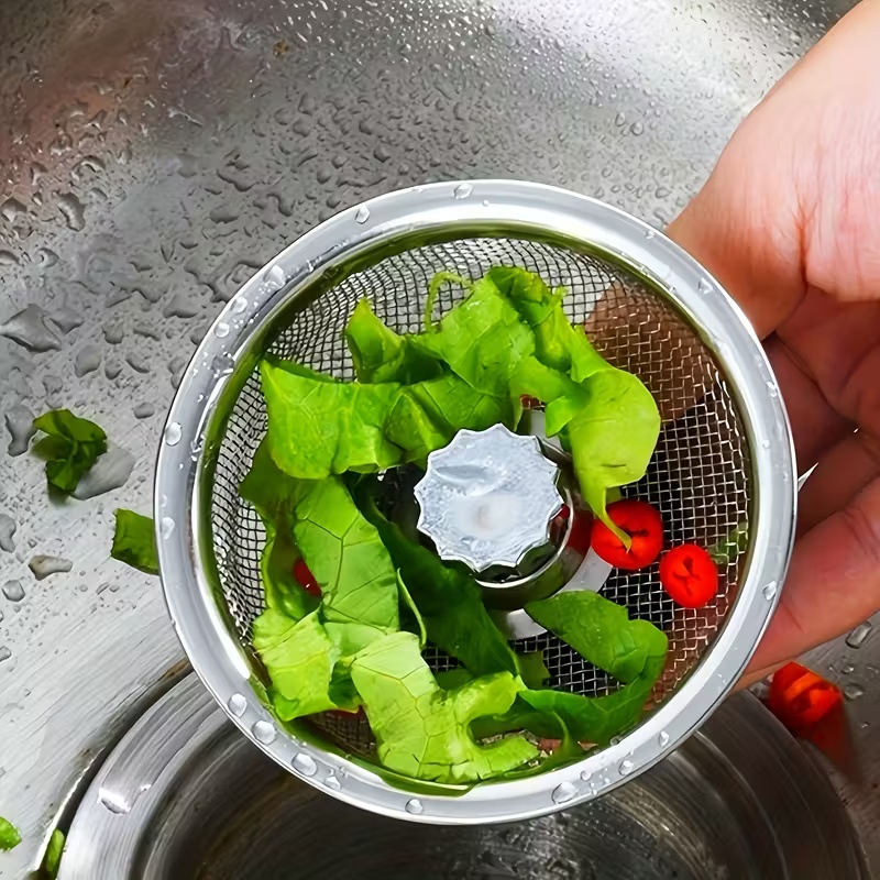Premium Stainless Steel Kitchen Sink Strainer Dual Mesh Non Clog Drain Filter
