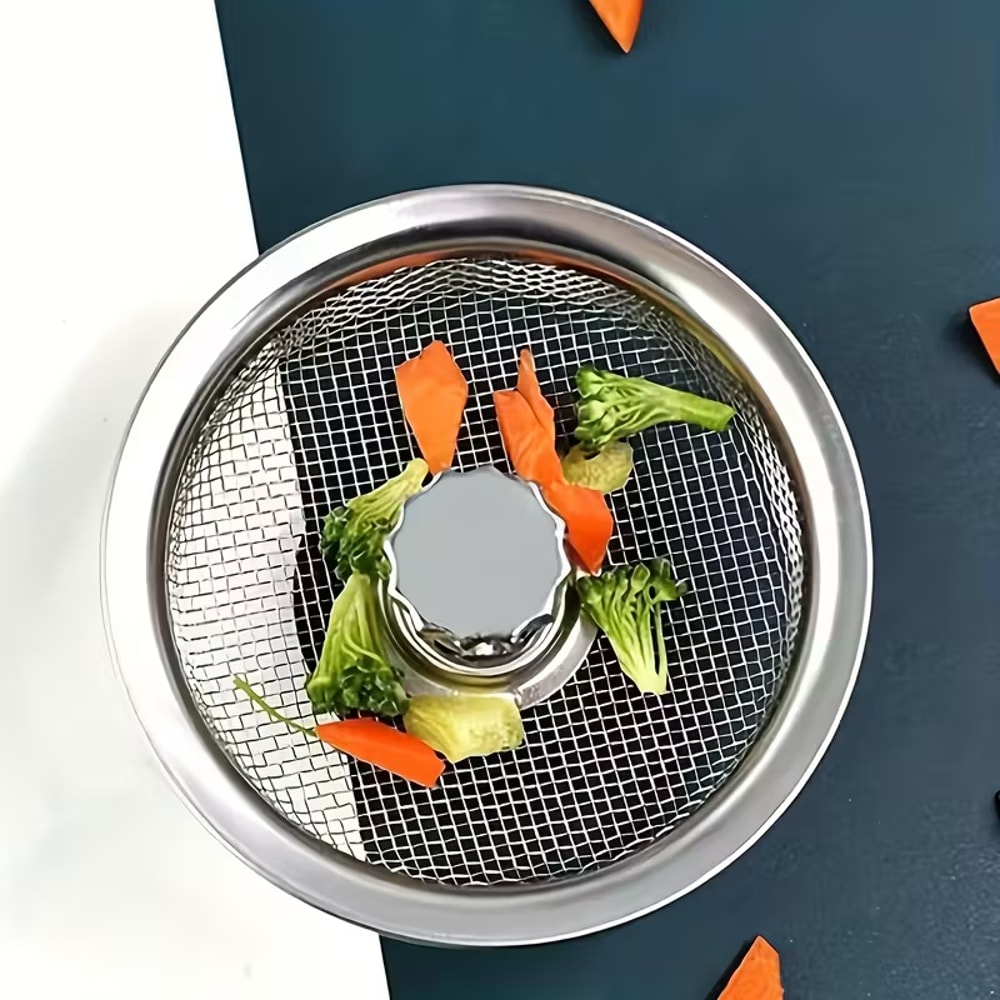 Premium Stainless Steel Kitchen Sink Strainer Dual Mesh Non Clog Drain Filter