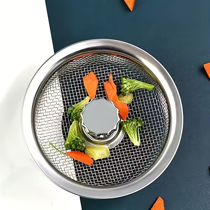 Premium Stainless Steel Kitchen Sink Strainer Dual Mesh Non Clog Drain Filter
