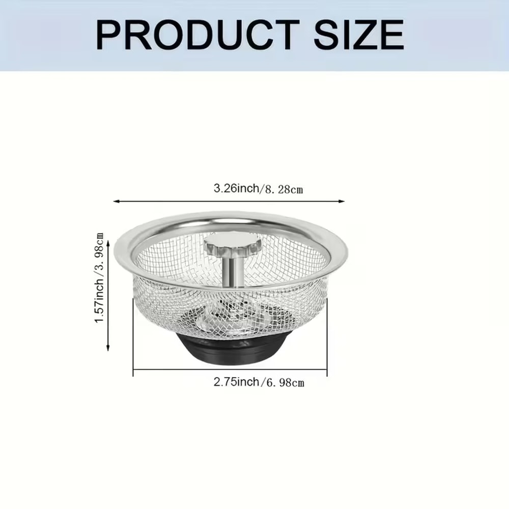 Premium Stainless Steel Kitchen Sink Strainer Dual Mesh Non Clog Drain Filter