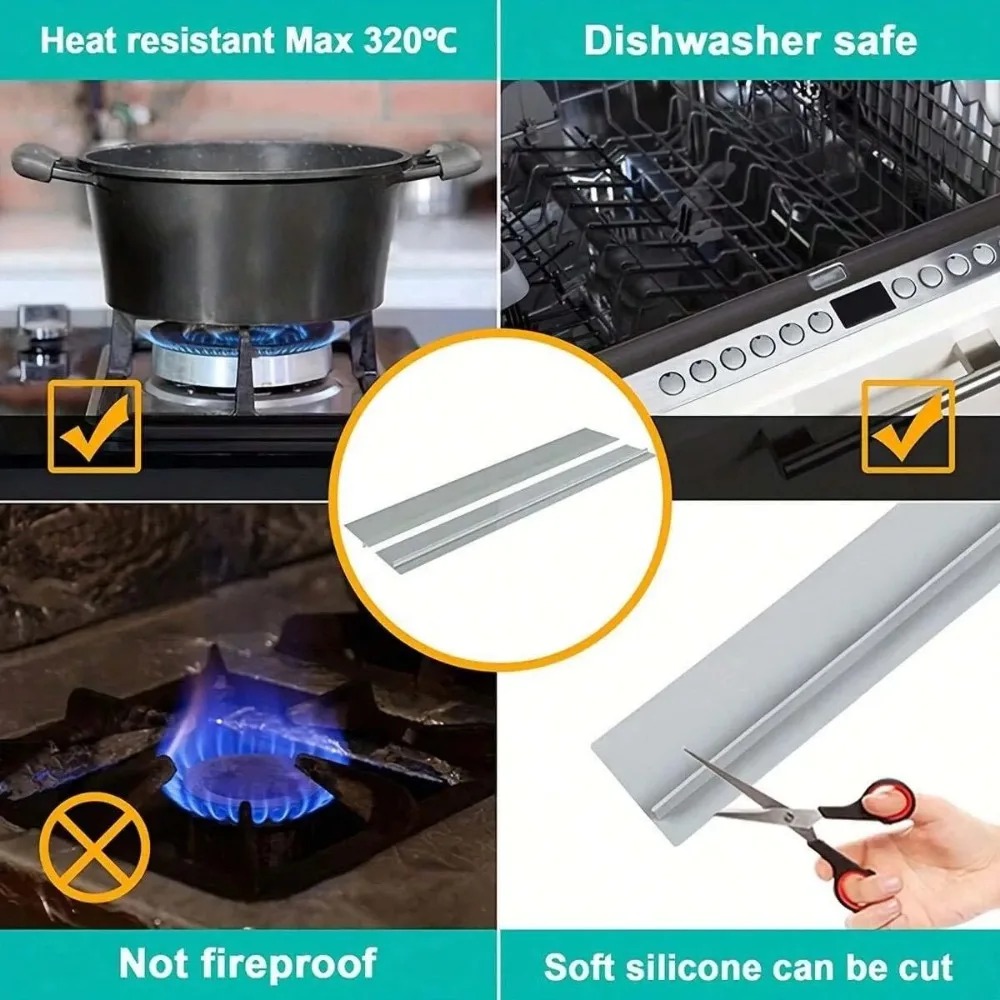 Premium Kitchen Gap Seal Strips Self Adhesive Stove Gap Cover Waterproof Strip Oil Splash Protecto 3