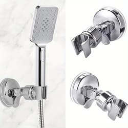 universal adjustable suction cup shower head holder drill free rotating bracket