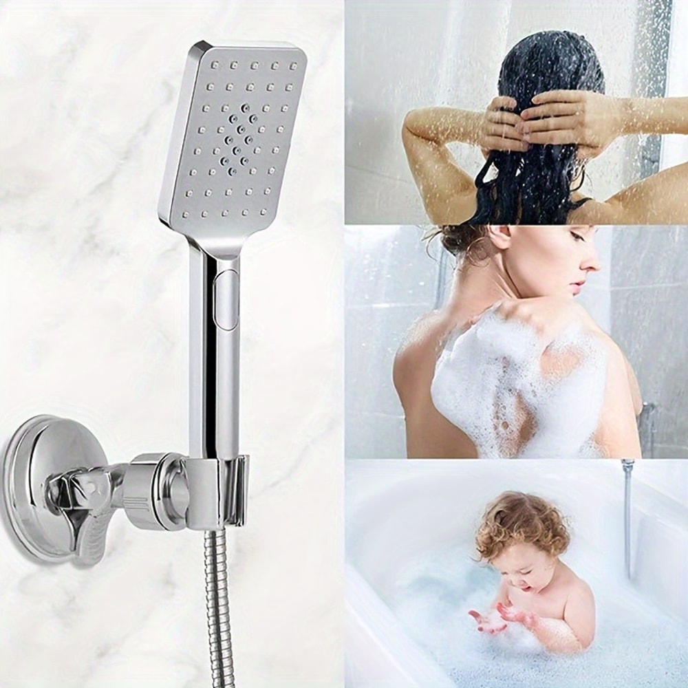 Universal Adjustable Suction Cup Shower Head Holder Drill Free Rotating Bracket 1