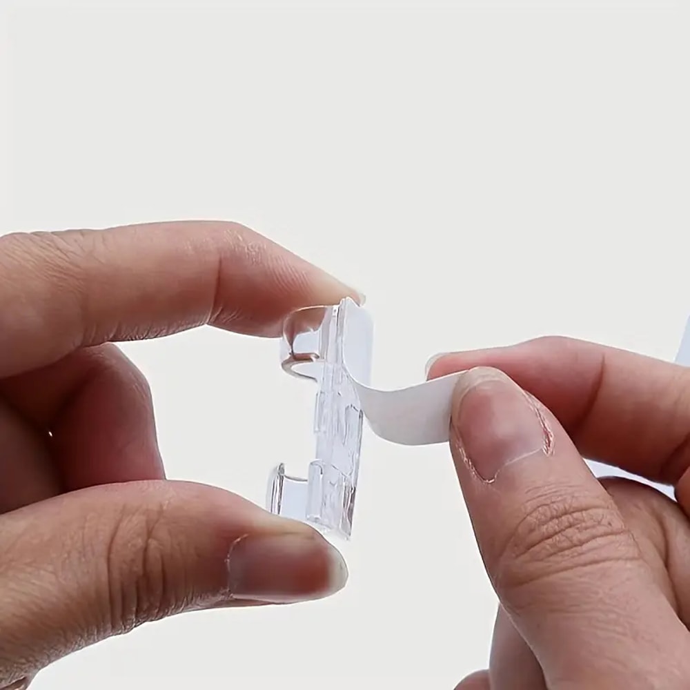 Clear Self Adhesive Cable Clips Transparent Cable Management Clips For Wall Desk 6