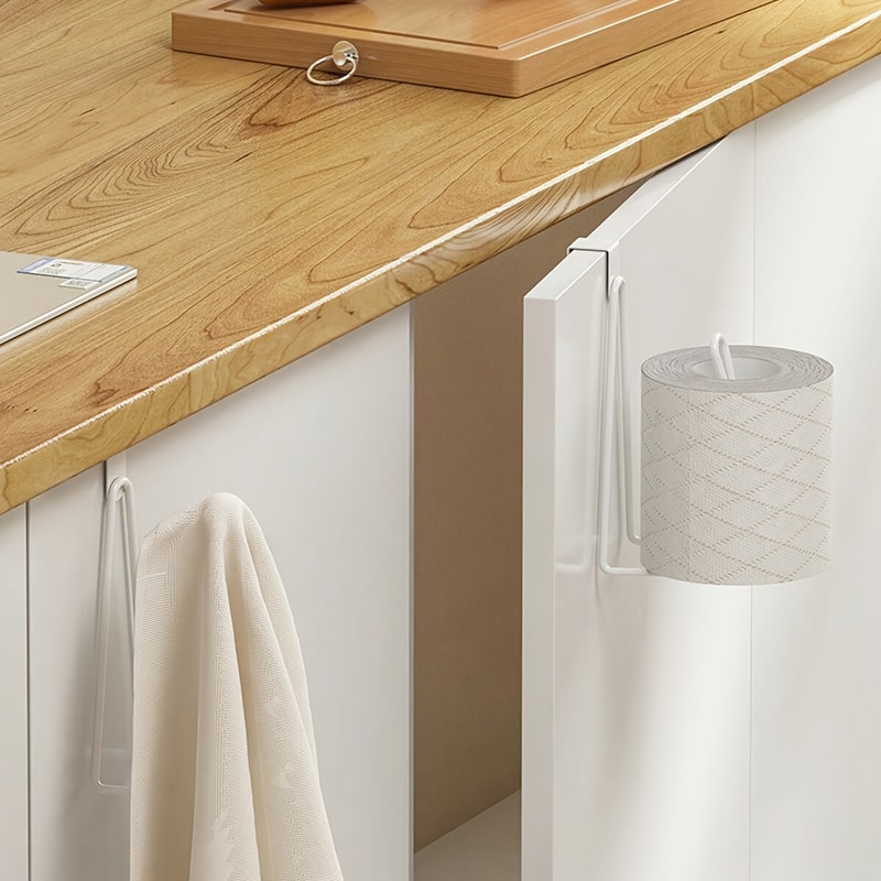 Space Saving No Drill Wall Mount Toilet Paper Holder Easy Install Bathroom Tissue Roll Hanger 3
