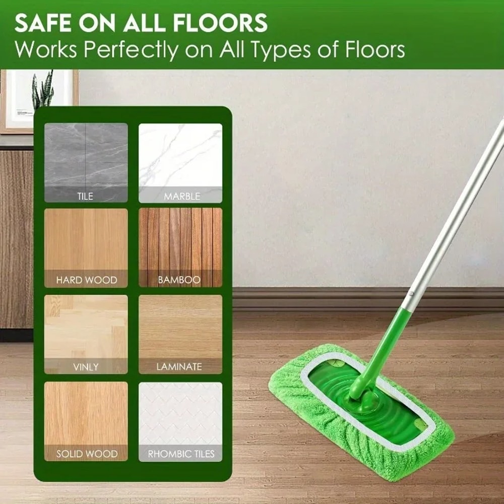 Premium Reusable Microfiber Mop Pads Set High Absorption + Universal Fit