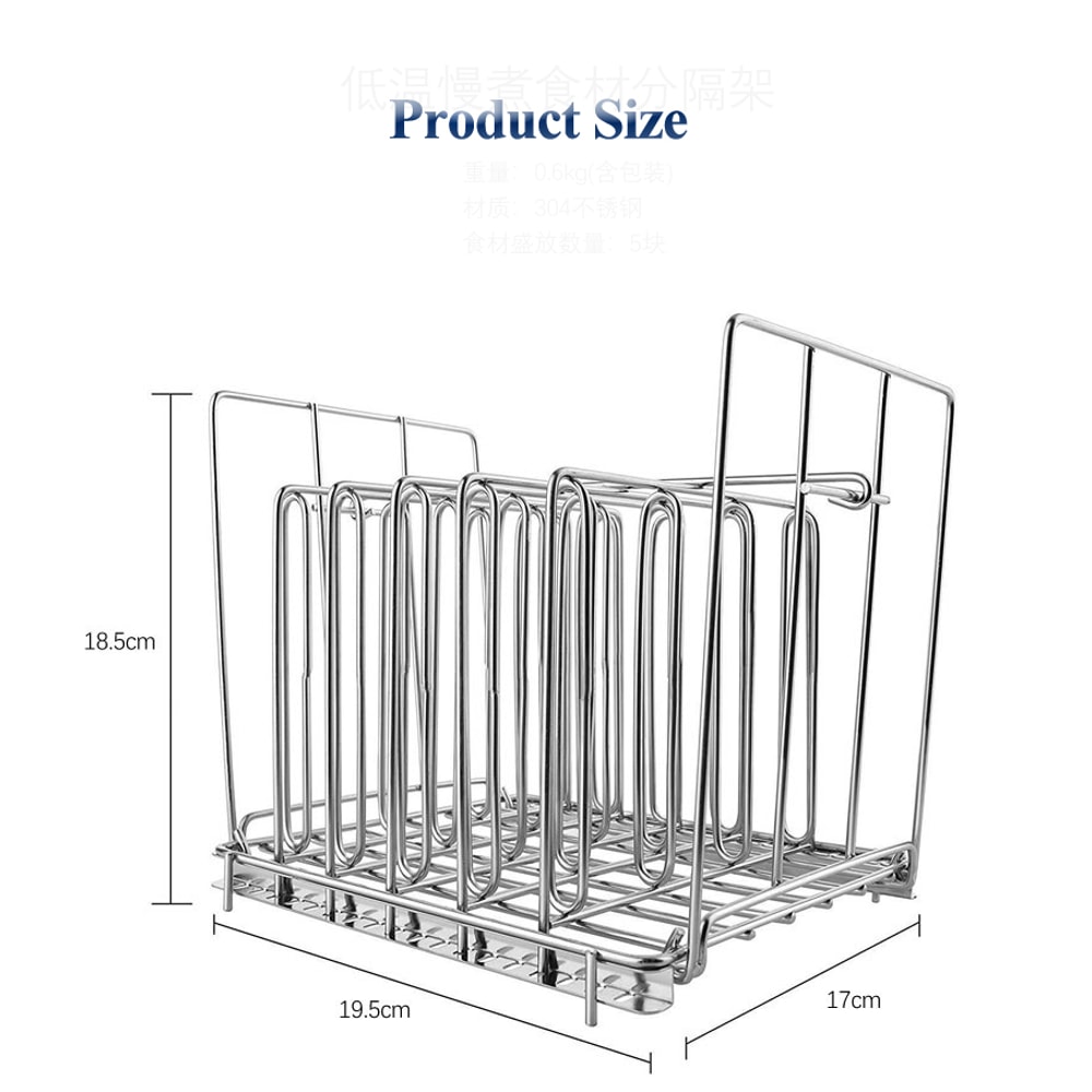 Stainless Steel Sous Vide Rack with Adjustable No Float Bar for Even Precision Cooking