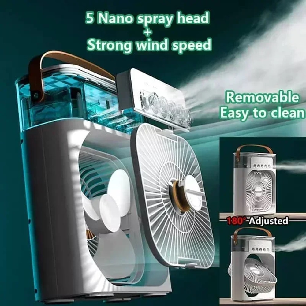 Arctic Glow Portable Air Cooler Humidifier & LED Night Light Fan