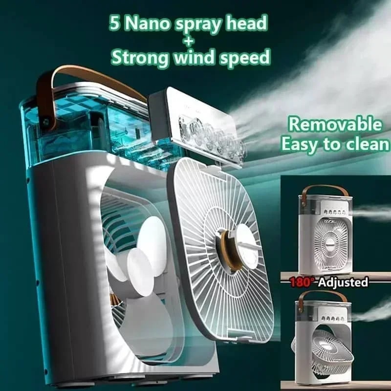 Arctic Glow Portable Air Cooler Humidifier & LED Night Light Fan