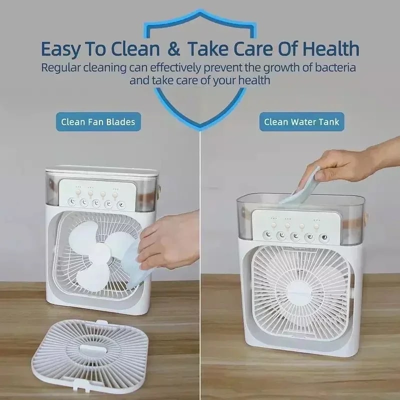 Arctic Glow Portable Air Cooler Humidifier & LED Night Light Fan