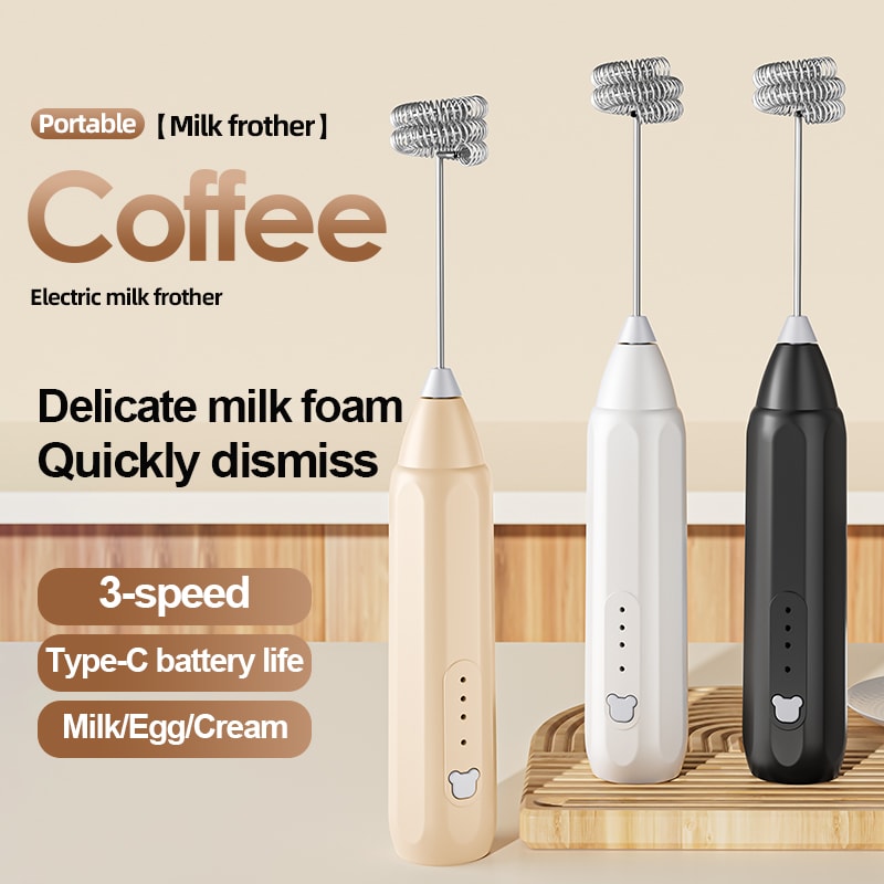 USB Rechargeable Mini Milk Frother Speed Coffee Frother and Electric Drink Mixer