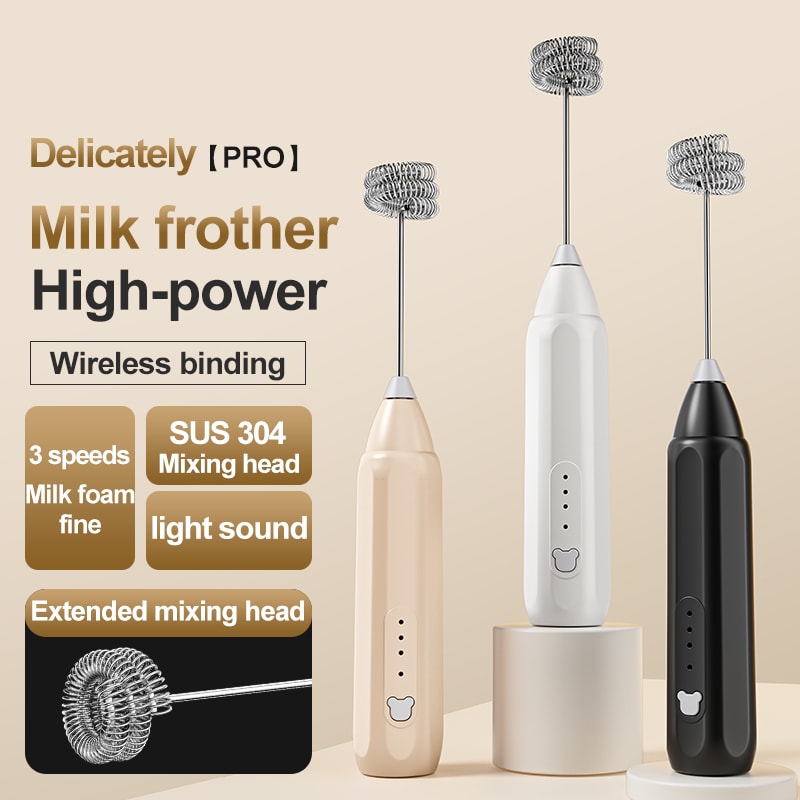 USB Rechargeable Mini Milk Frother Speed Coffee Frother and Electric Drink Mixer