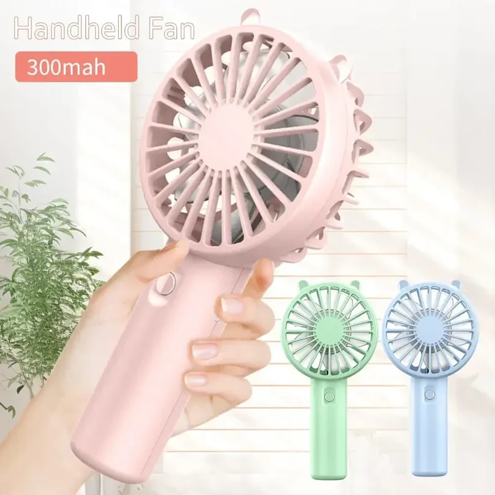 USB Rechargeable Handheld Fan Quiet Portable Cooling Fan For Makeup Travel And Desk Use 1