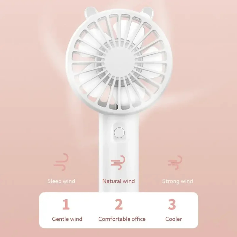 USB Rechargeable Handheld Fan Quiet Portable Cooling Fan For Makeup Travel And Desk Use 5