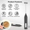 USB Rechargeable Milk Frother Wand Speeds and Dual Whisks for Coffee & Match