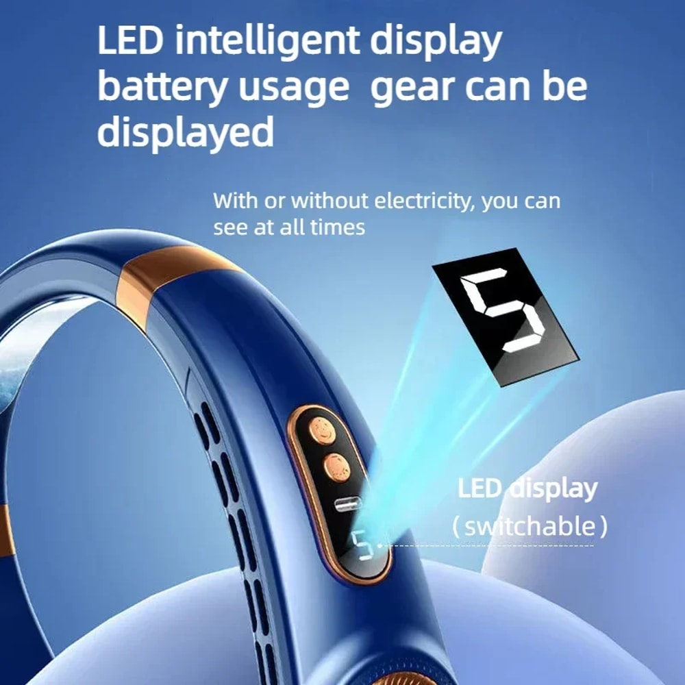 Rechargeable Bladeless Neck Fan Hands Free Portable Cooling Fan With USB Charging 5