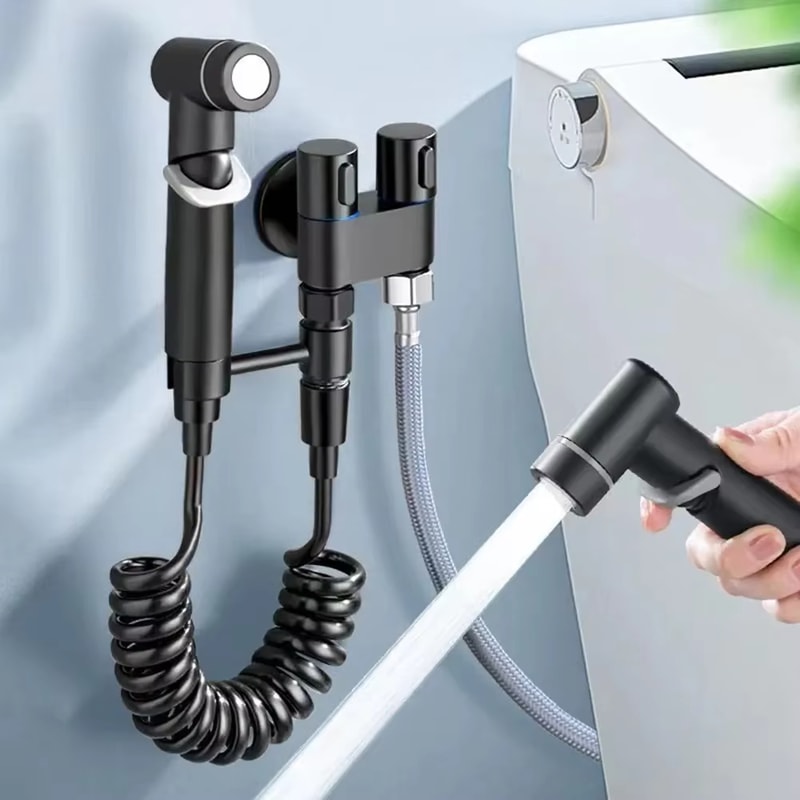 Premium Dual Mode High Pressure Handheld Toilet Spray Gun Bathroom Cleaning Kit 5