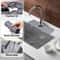 Premium Silicone Kitchen Sink Splash Guard & Draining Mat with Sponge Rack