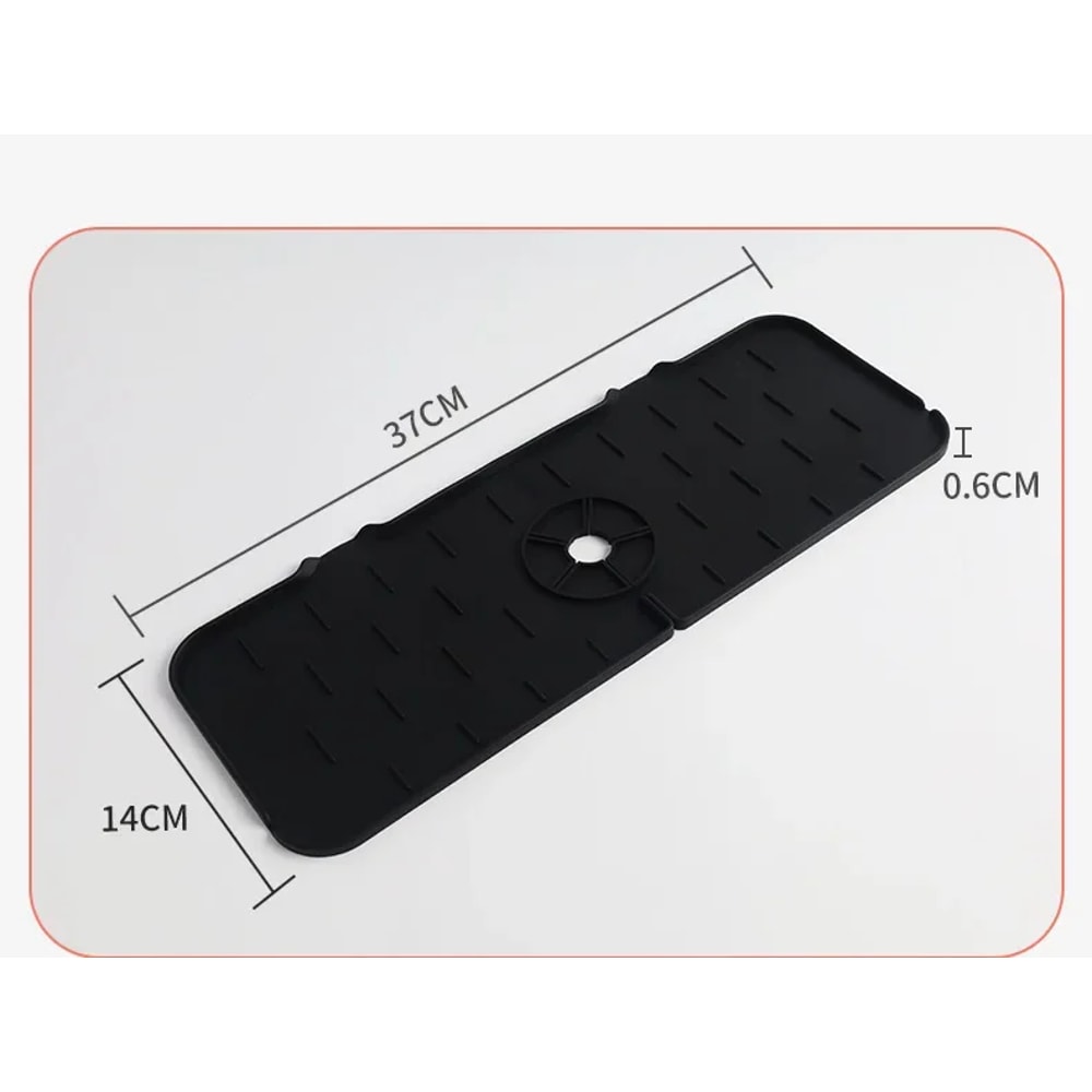 Premium Silicone Kitchen Sink Splash Guard & Draining Mat with Sponge Rack