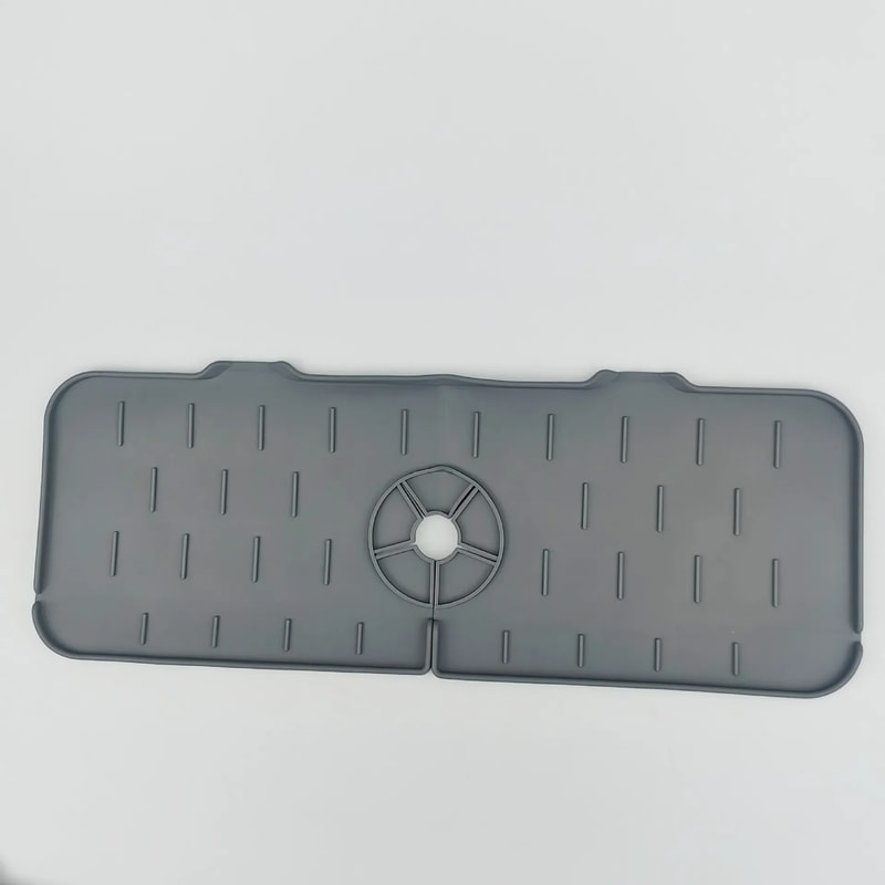 Premium Silicone Kitchen Sink Splash Guard & Draining Mat with Sponge Rack