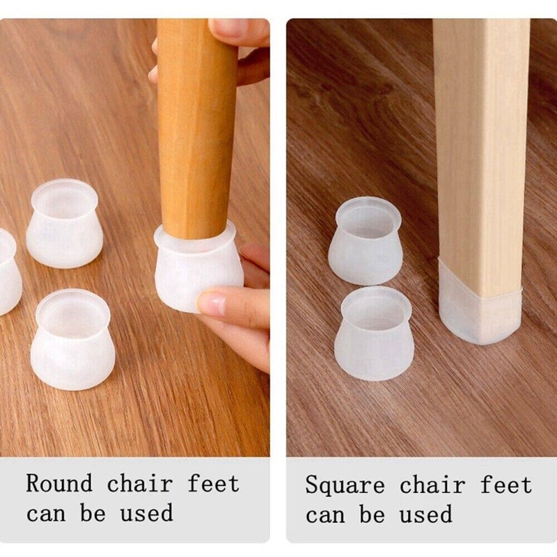 Silicone Chair Leg Floor Protectors Non Slip Furniture Pads for Quiet Scratch Free Floors