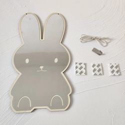 Nordic Rabbit Bear Shaped Mirror - Acrylic Cartoon Ornaments for Home Decoration