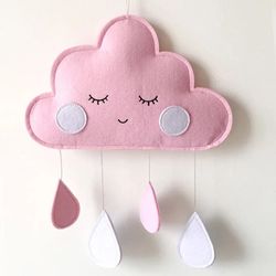 Felt Cloud Raindrop Pendant for Baby Room Decor: Wall Hanging Ornaments