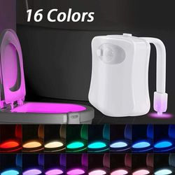 16-Color Waterproof Motion Sensor Toilet Seat Night Light for Bathroom