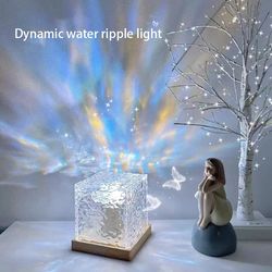 "Crystal Lamp Water Ripple Projector Night Lights: Home Decoration