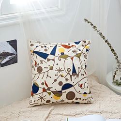 Geometric Embroidery Cushion Cover: Home Decor Soft Cozy