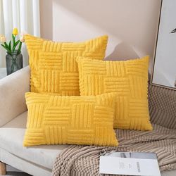 Geometric Square Pillow Covers: Plush Decor for Sofa & Living Room
