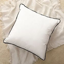 Modern Nordic Style Black & White Velvet Hemming Pillowcase