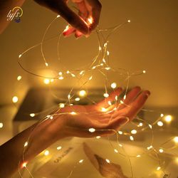 LED Fairy Lights String Button Battery Home Decoration Living Bedroom Garden Christmas Wedding New Year Ornament Garland