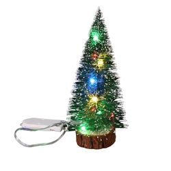 1pc LED Light Mini Christmas Tree Decorations Festival Tabletop Snow Frost Xmas Tree Decor 4Sizes