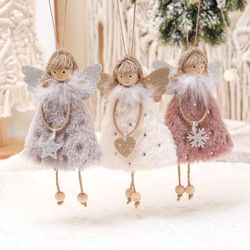 Angel Doll Christmas Ornaments - Merry Decorations for Home, Garland, Tree Decor - Navidad Xmas 2023, New Year 2024