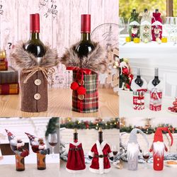 Christmas Wine Bottle Cover Home Decor 2023 Ornament Xmas Navidad Gifts New Year 2024