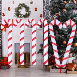 90cm Inflatable Christmas Candy Cane Stick Balloons - Xmas Decor 2024 Navidad