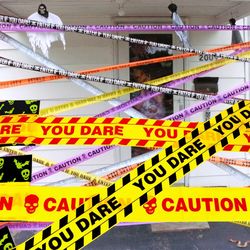 Halloween Warning Tape: 6Mx7.5CM Signs, Danger Isolation Belt - Home & Garden Decorations for Halloween Props