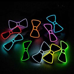 Glowing Bow Tie: EL Wire Neon LED Luminous Party Decoration for Halloween, Christmas - Men's Light Up Clothing