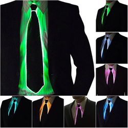 Men's Glowing Tie: EL Wire Neon LED Luminous Party Decoration - Christmas, Halloween, DJ Bar, Club Stage Prop Clothing