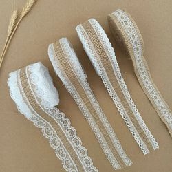 Natural Jute Burlap Ribbon: Rustic Vintage Wedding Decor, Hessian Lace Roll - Christmas Party Supplies, DIY - 2M, 5M