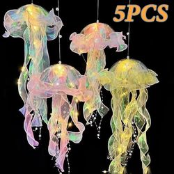 Creative Jellyfish Lamp: Hanging Decoration, Wind Chimes, Lantern - Available In 1/2/4/5pcs