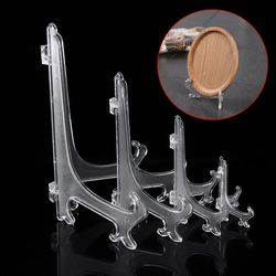 Fashion Clear Plastic Plate Display Stand: Easel Holder for Photo Frames - 3/5/7/9inch Size Options