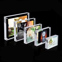 Transparent Acrylic Photo Frame: Magnetic Picture Holder, Kpop Photocard Display Stand - Office Desktop Ornament