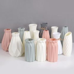 Nordic Imitation Ceramic Plastic Flower Vase: Home Decor & Wedding Centerpiece Arrangement for Living Room Desktop
