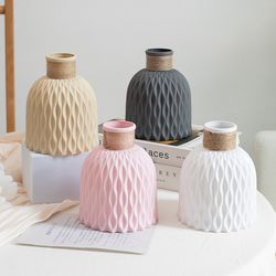 Water Ripple Plastic Vase: Modern Nordic Style Home Living Room Desktop Decoration Ornament - 1PC