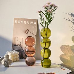 Glass Vase for Living Room: Creative Dining Room Flower Arrangement, Simulation Flowers - Christmas Gifts & Home Decor