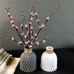 Modern Imitation Ceramic Flower Vase: Plastic Pot for Nordic Style Home Decor & Flower Arrangement