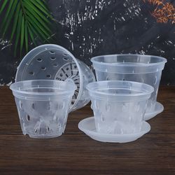 Transparent Orchid Baskets: Breathable Flower Pots with Drainage Holes - Garden Planter Accessories