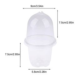 Transparent Plastic Plant Nursery Pots Set with Cover and Humidity Dome Tray for Seed Starting and Transplanting - 5 Pie